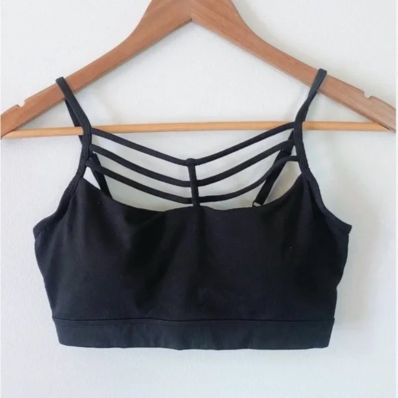 Betsey Johnson Triple Strap Sports Bra Black XS NWOT - Picture 1 of 3